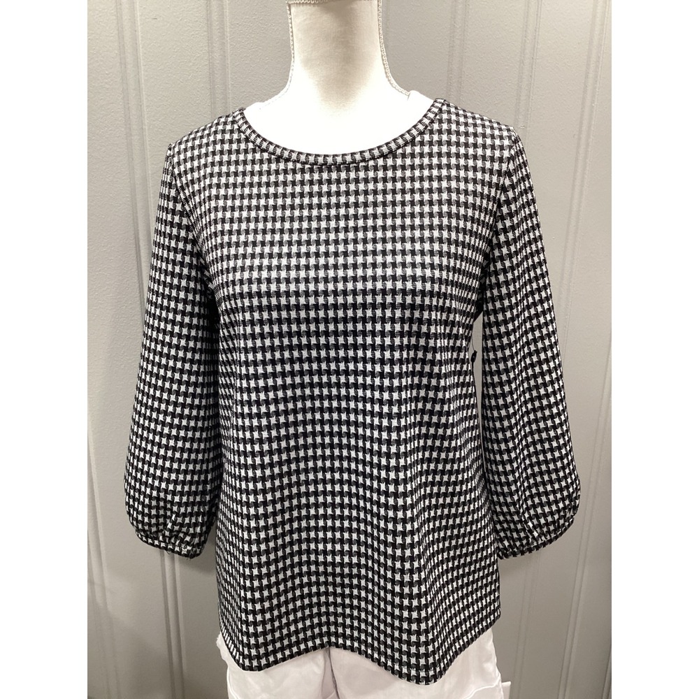 Womens Gingham Print Long Sleeve Top Casual Chic Style Blouse - Picture 1 of 3